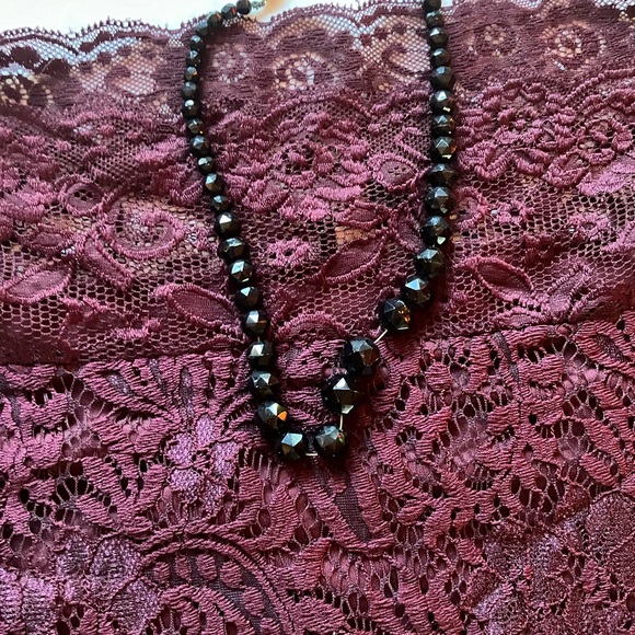 Elegant Burgundy Lace Bell Sleeve Top - Picture 5 of 10